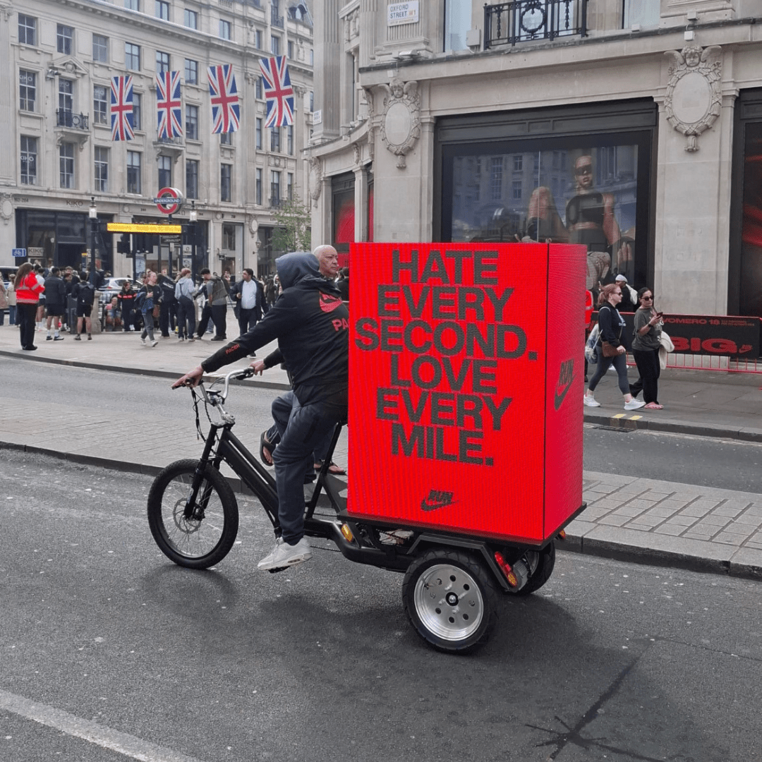 Mobile digital billboard in Shoreditch - LED AdBike London