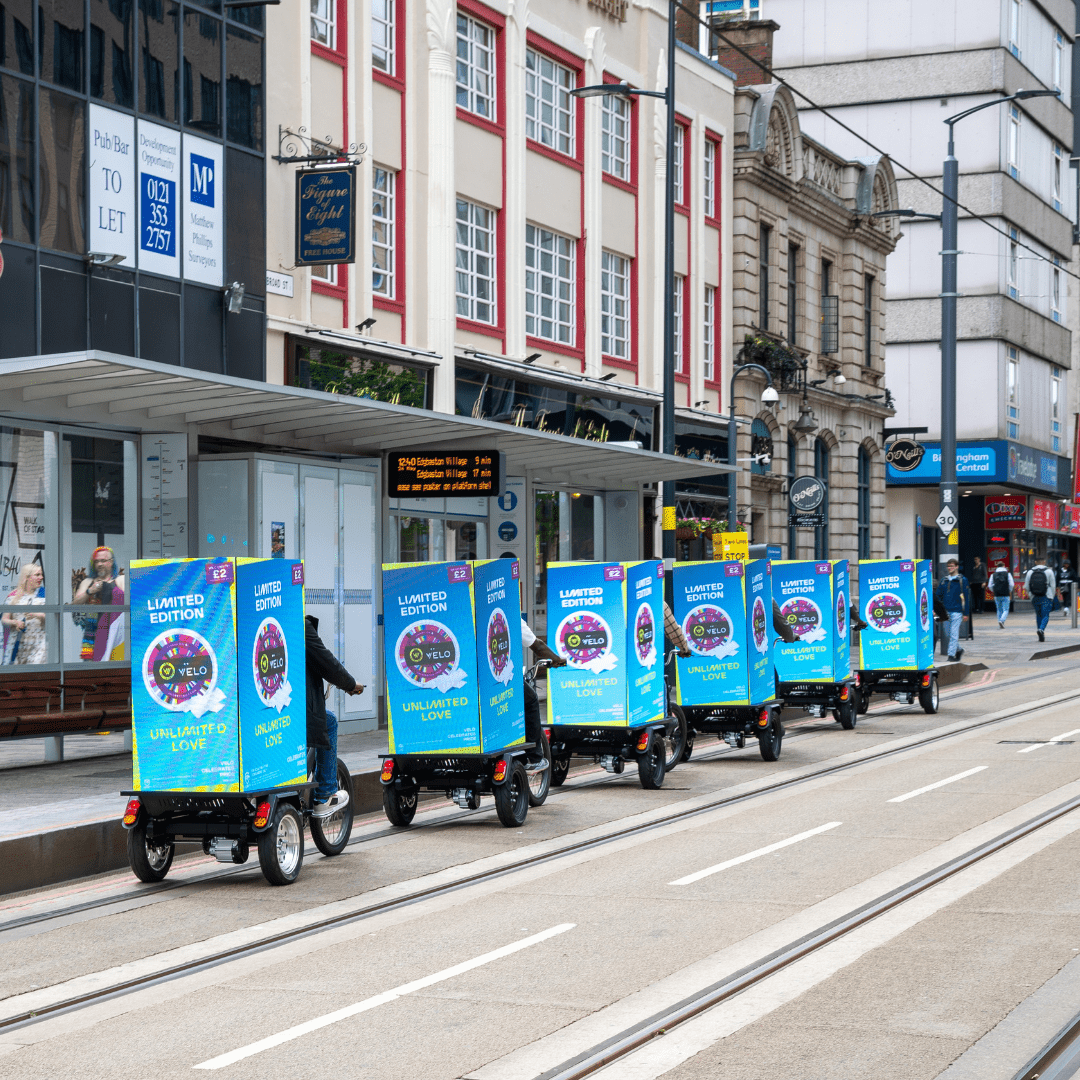 Zero-emission AdBike campaign near Piccadilly Circus, Central London