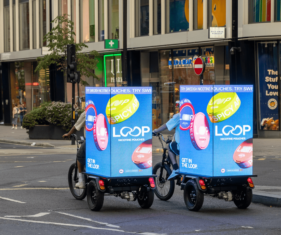 Eco-friendly AdBikes promoting brands in London
